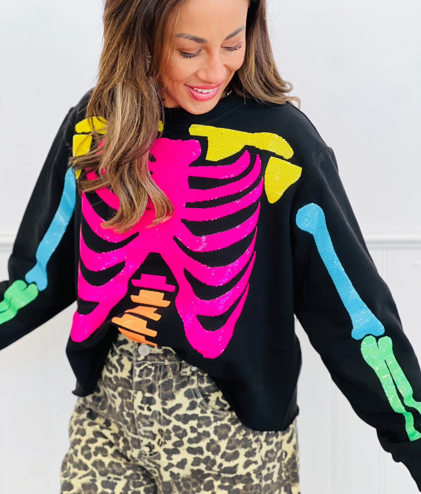 Queen Of Sparkles Black Rainbow Sweatshirt (Reg. and Plus)