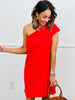 Simple Moment One Shoulder Dress (Reg. & Plus)- 2 Colors