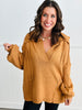 Caramel Collared Sweater Top (Reg & Plus)