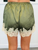 Olive Scallop Edge Lace Trim Shirt & Shorts Set (Reg.)