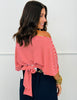 Red Striped Tie Back Top (Reg.)