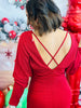 Red Glitter Knit Midi Dress (Reg.)