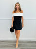 Black/White Strapless Mini Dress (Reg.)