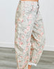 Khaki Floral Print Barrel Pants (Reg & Plus)