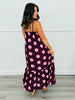 Plum Polka Dot Strappy Midi Dress (Reg.)