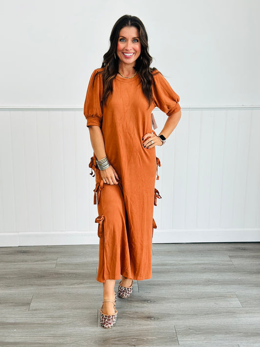 Pumpkin Bounty of Bows Midi Dress (Reg)