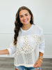 POL Ivory Peace Patch Long Sleeve Top (Reg.)
