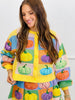 Queen Of Sparkles Pastel Colorblock Pumpkin Button Up Cardigan (Reg. and Plus)