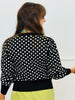 Black Polka Dot Button Down Sweater Cardigan (Reg & Plus)