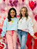 Embroidered Patchwork Hearts XOXO Sweatshirt (Reg.)-2 Colors
