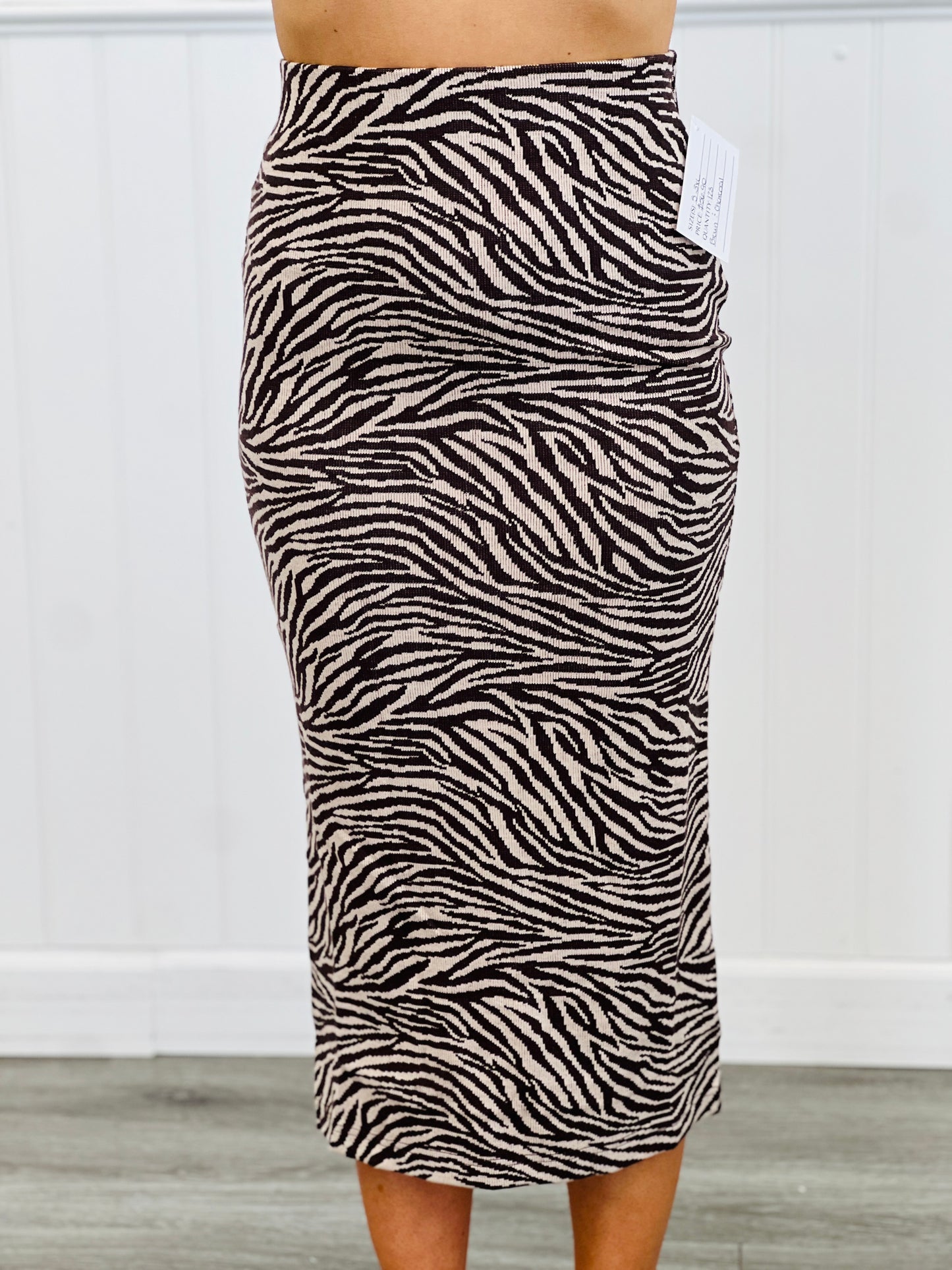 Zebra Print Midi Skirt (Reg & Plus)-2 Colors