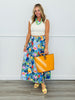 Blue Floral Embrace Midi Skirt (Reg.)