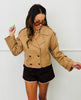 Faux Leather Waist Length Trench Coat (Reg.) - 3 Colors