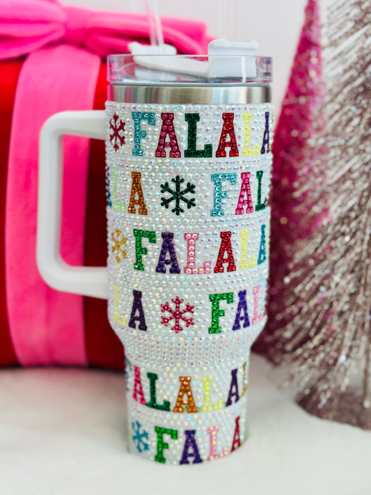 Queen Of Sparkles Fa La La Rhinestone Tumbler