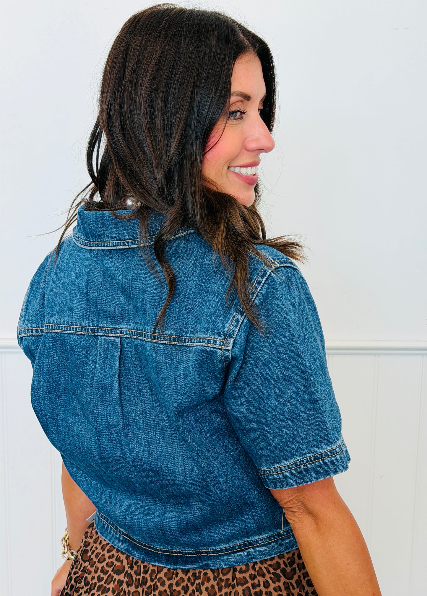 Risen Medium Denim Short Sleeve Top (Reg.)