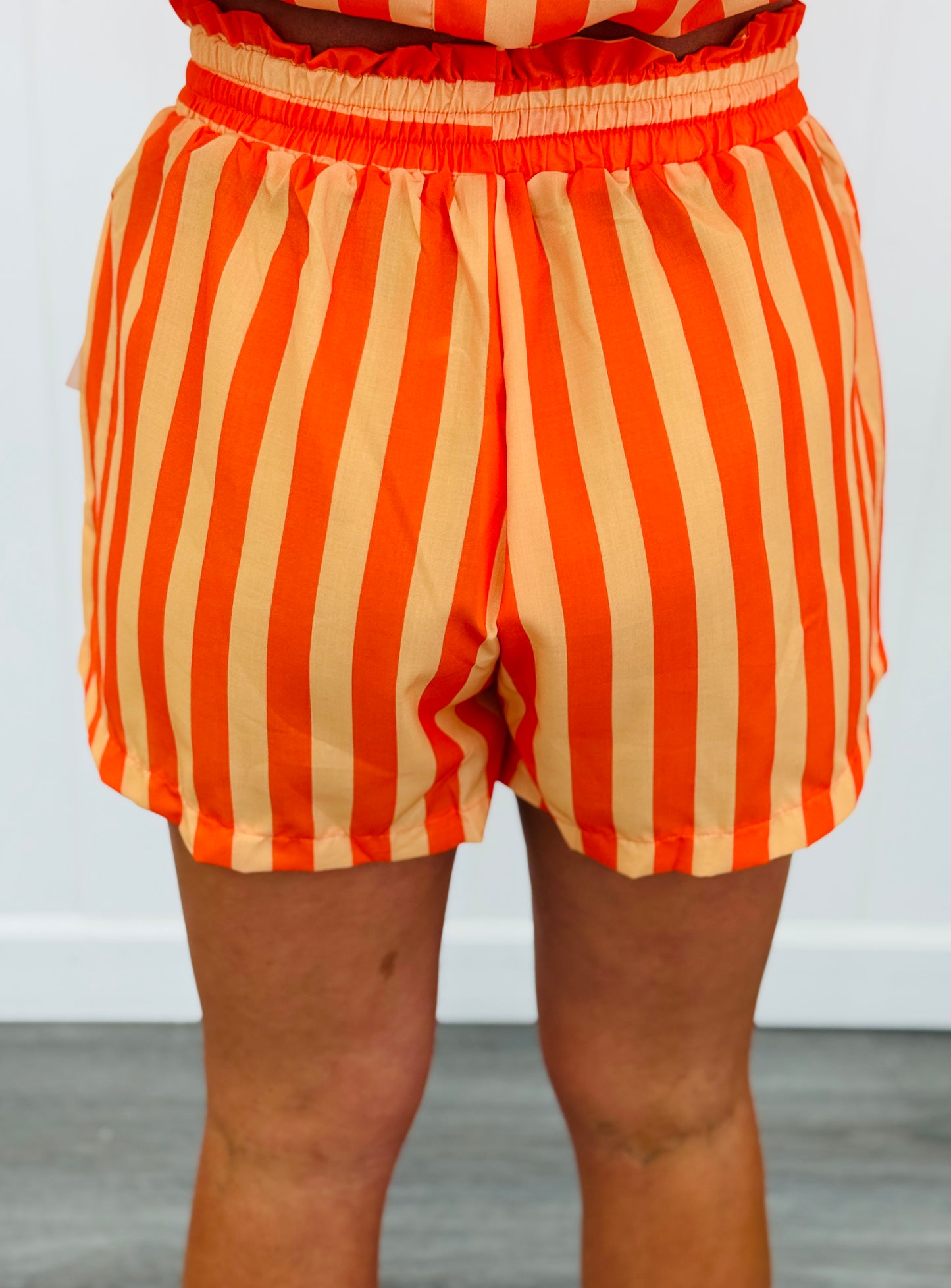 Striped Elastic Waist Shorts (Reg.) - 2 Colors