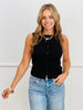 Double Rib Sleeveless Button Top (Reg.)-4 Colors