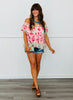Pink Multi Blurred Floral Maxi Skirt Set (Reg & Plus)