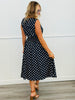 Navy Polka Dot Midi Dress (Reg. and Plus)