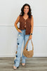 Chunky Button Down Sweater Vest Top (Reg.)-2 Colors