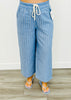 Drawstring Striped Culotte Pants (Reg.) - 3 Colors