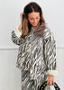 Zebra Print Faux Leather Collar Jacket (Reg.)