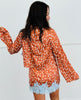 Spotted Satin Wrap Top (Reg.)