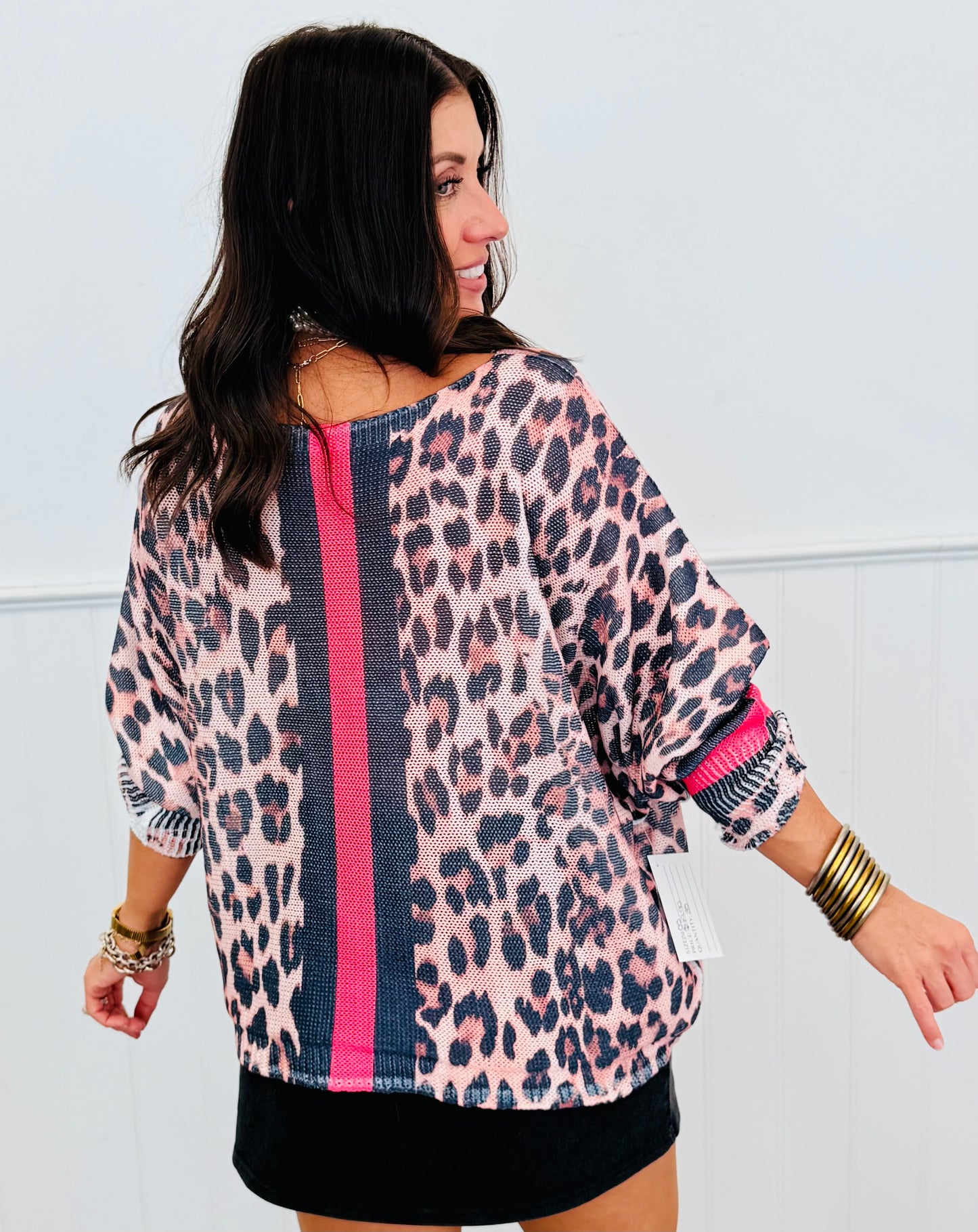 Leopard Striped Pullover Top (One Size)