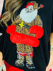 Queen Of Sparkles Black Leopard Santa Fur Sweatshirt (Reg. & Plus)