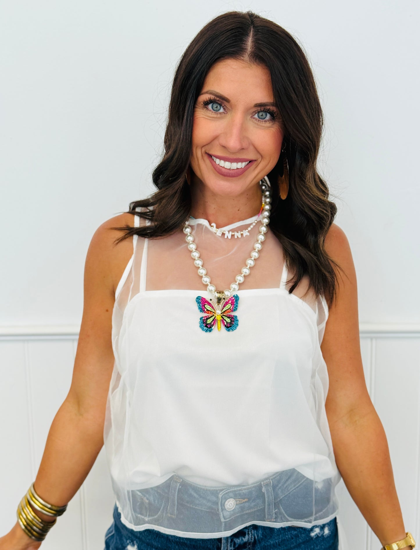 Layered Organza Cami Top (Reg.) - 2 Colors
