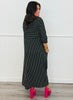 Black Carefree Striped Midi Dress (Reg & Plus)