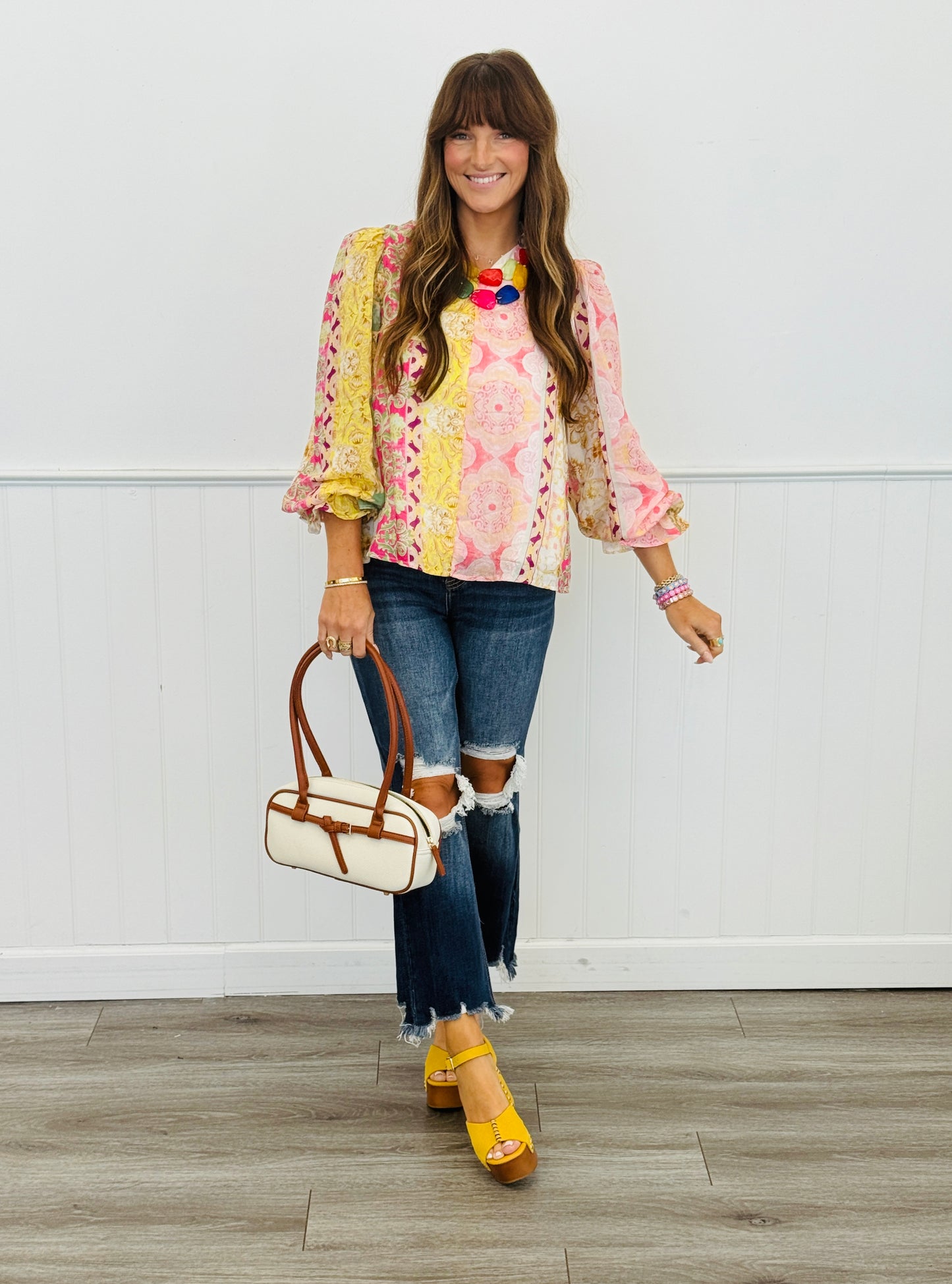 Eyelet Ruffled Neck Baroque Blouse (Reg.) - 2 Colors
