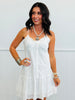 Ivory Eyelet Hook & Eye Detail Front Mini Dress (Reg.)
