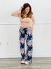 Navy Floral Print Sweatpants (Reg.)