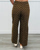 Brown Polka Dot Button Up Wide Leg Pants (Reg.)