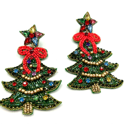 Festive Christmas Tree Earrings