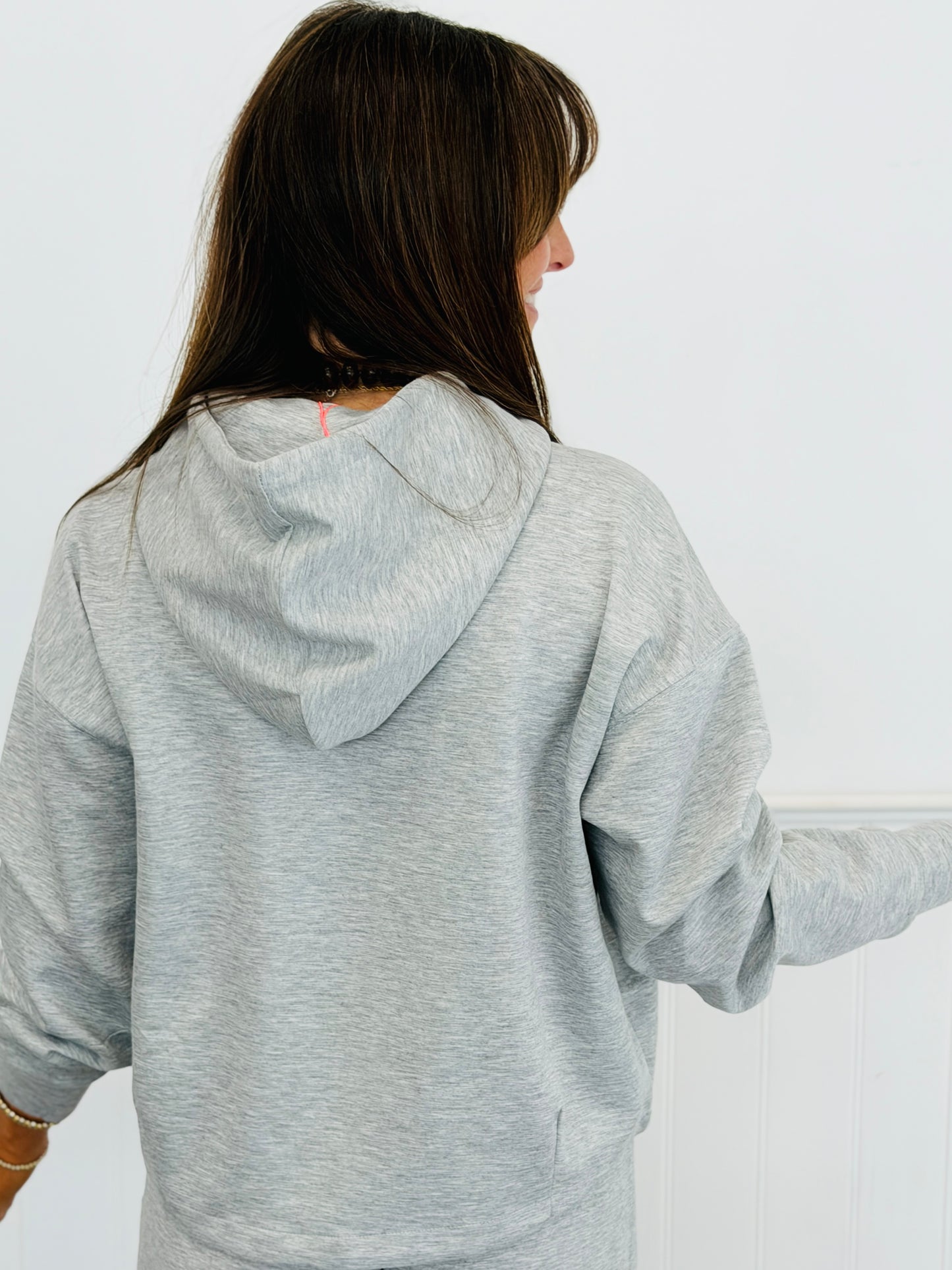 Heather Grey Hoodie Sweatshirt Top (Reg & Plus)