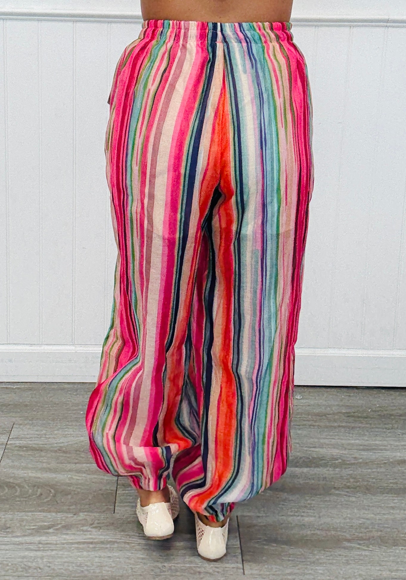 Red/Pink Multi Striped Balloon Pants (Reg.)