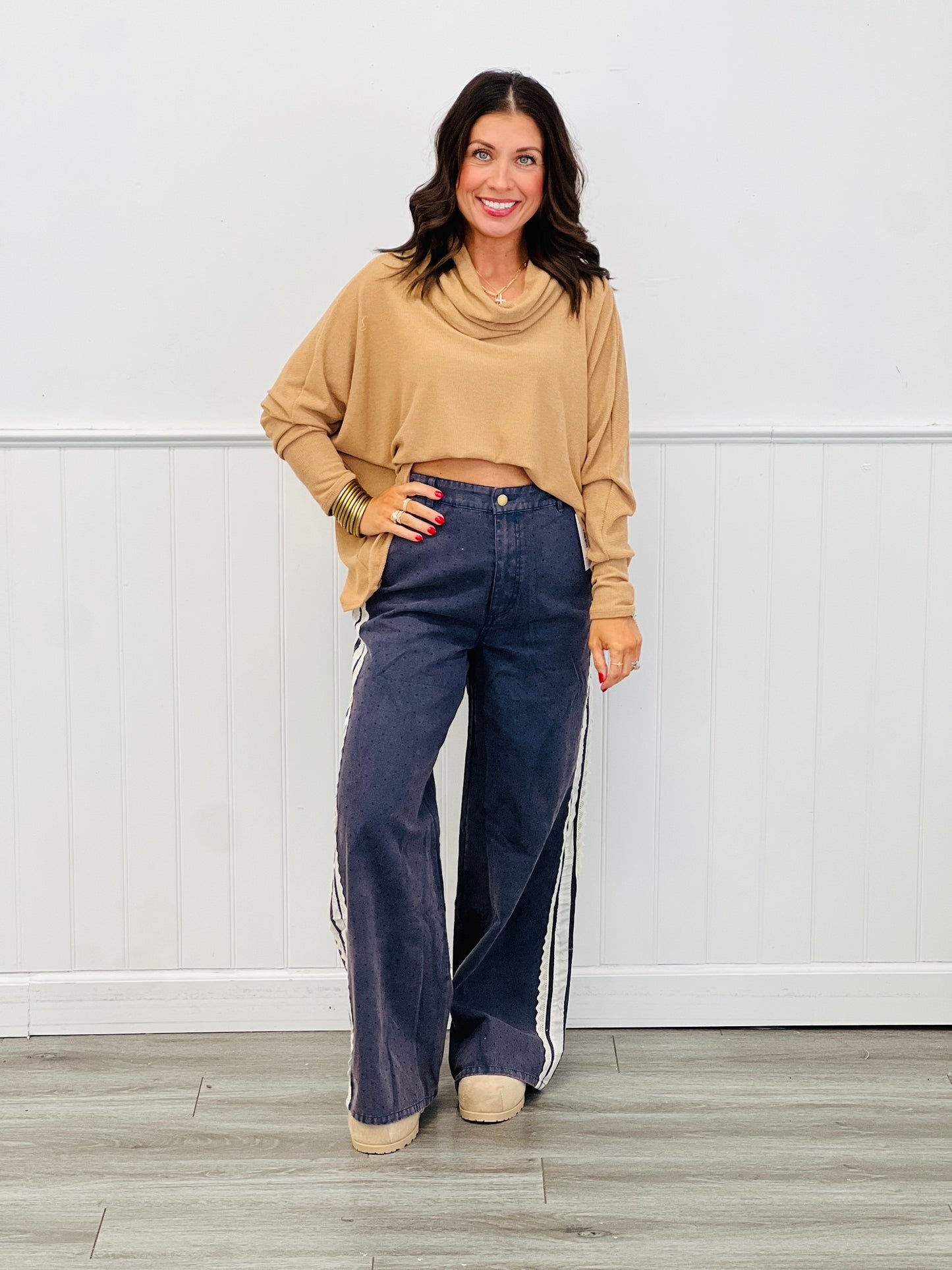 Cozy Drape Cowl Neck Tunic Top (Reg.)-2 Colors