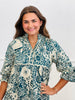 Teal Southern Floral Tiered Midi Dress (Reg. and Plus)
