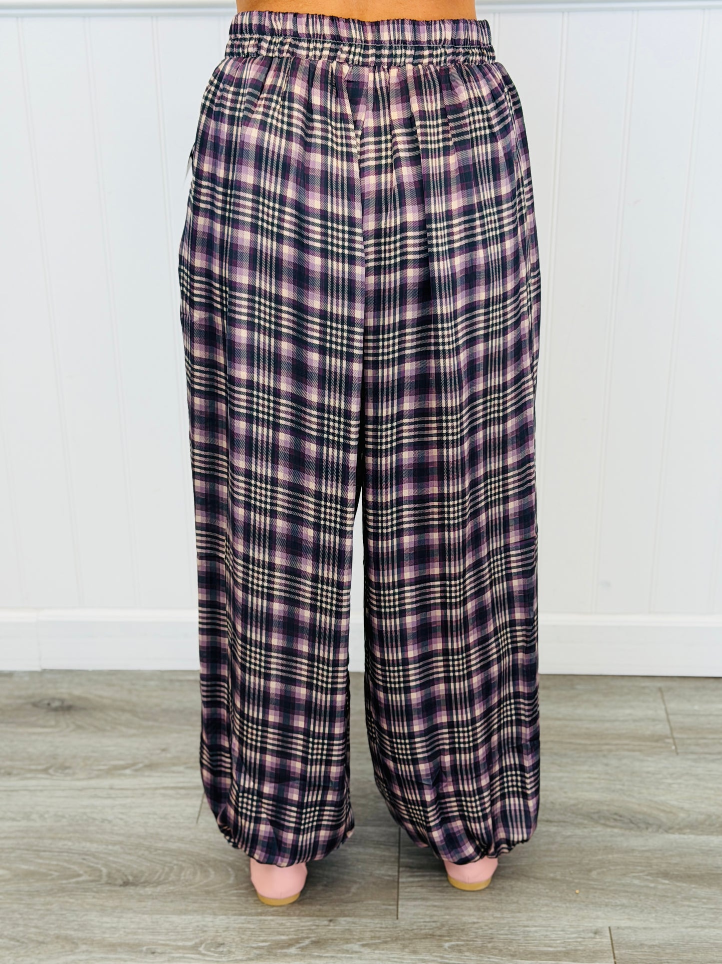 Flowy Plaid Elastic Cuffs Pants (Reg.) - 3 Colors