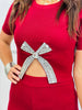 Red Rhinestone Bow Set (Reg.)