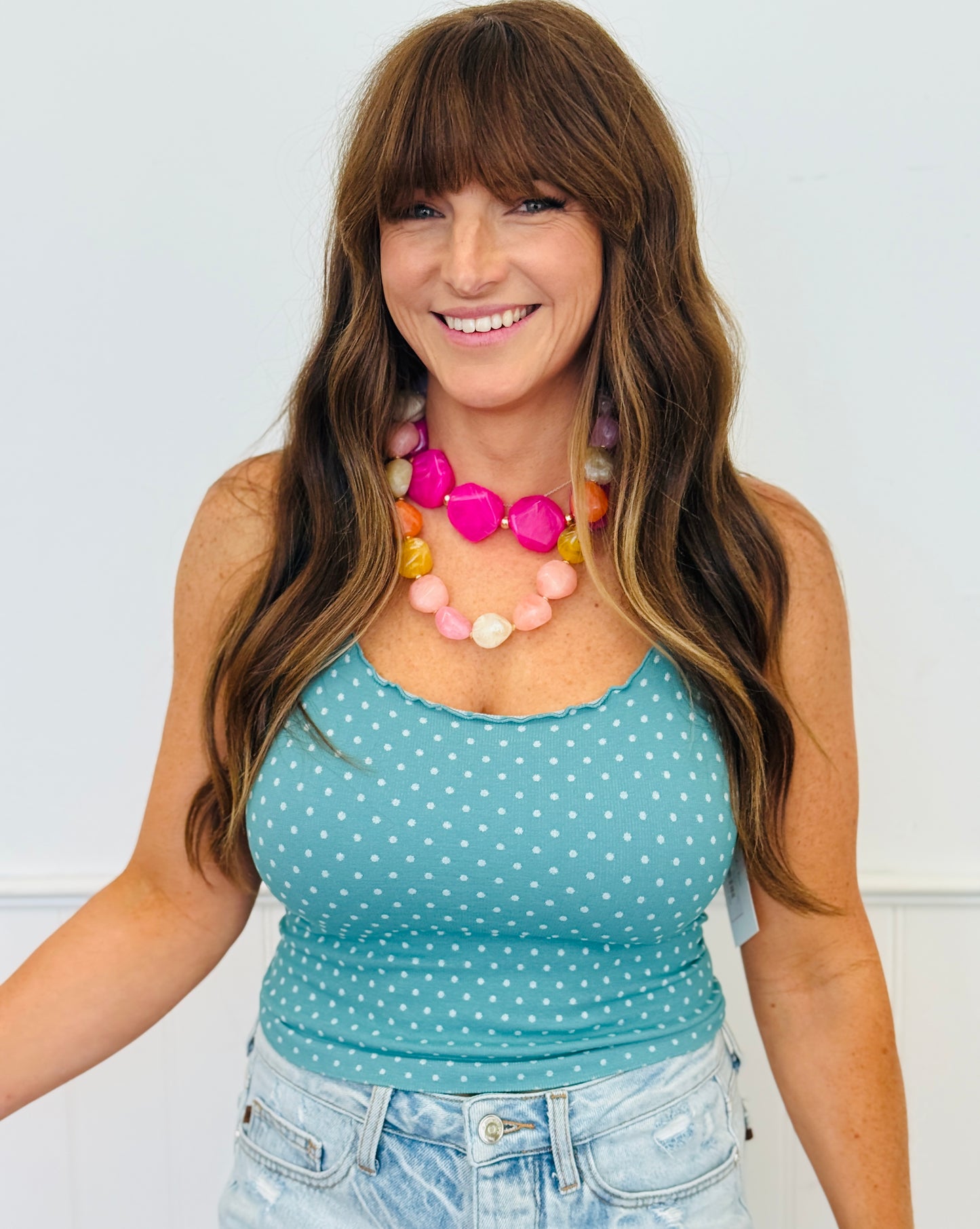 Polka Dot Contemporary Tank Top (One Size)-7 Colors