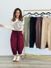 Braided Waist Cord Barrel Pants (Reg.)-5 Colors