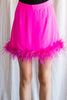 30a- Solid A-line Faux Fur Trim Skirt- 2 Colors
