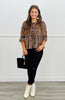 Leopard Bow Tie Blouse (Reg & Plus)