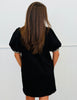 Black Gingham Trim Mini Shift Dress (Reg & Plus)