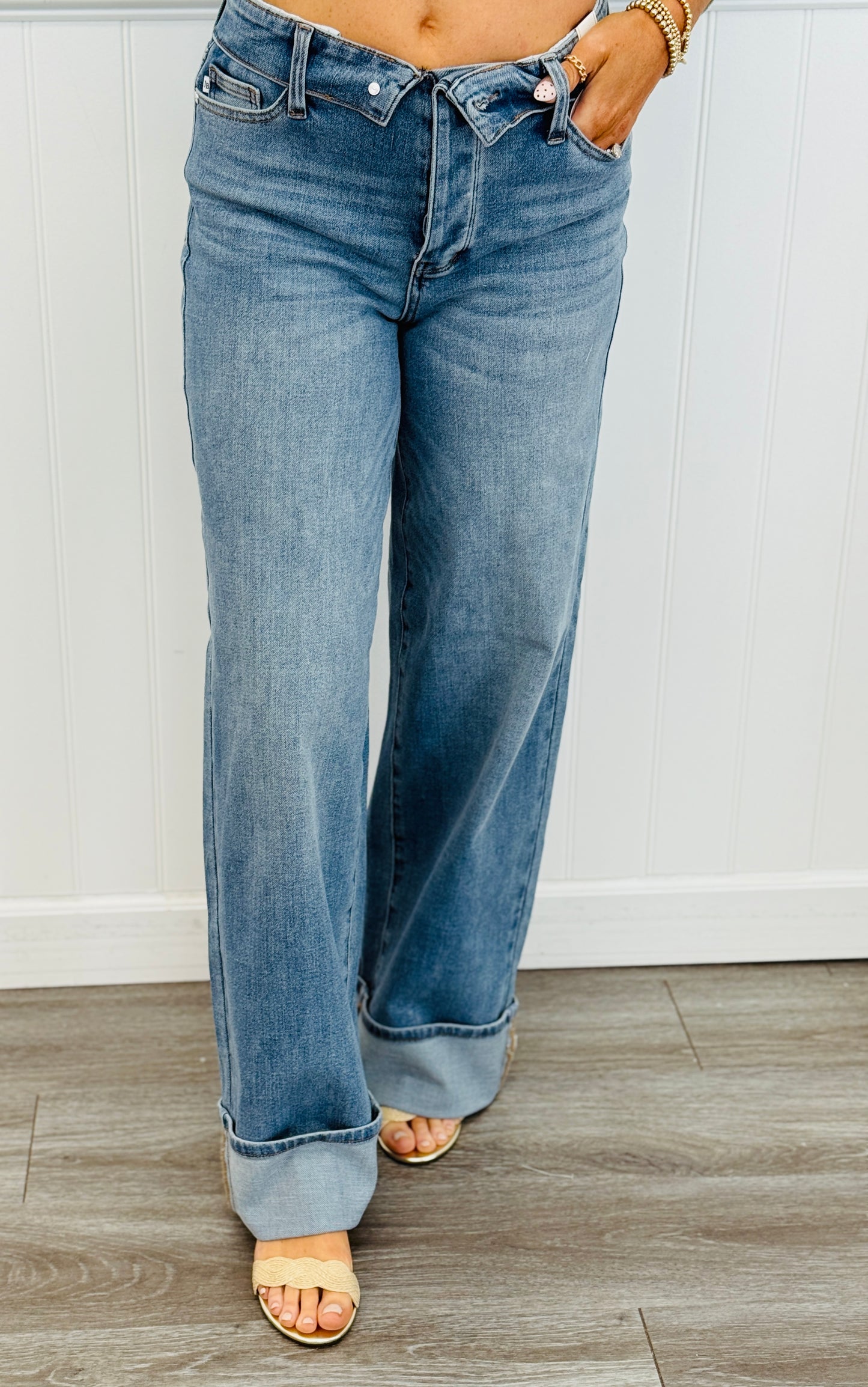 Judy Blue Frankie Fold Over Jeans (Reg. and Plus)