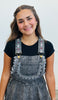Black Denim Guitar Strap Overall Romper (Reg.)