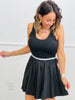Black/White Mini Skort Dress (Reg & Plus)